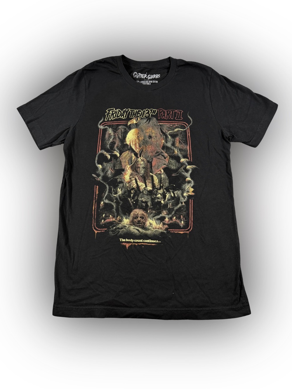 Men’s Gutter Garbs Friday the 13th Part II Black Graphic Tee Size M